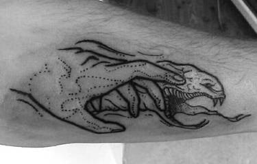 Tattoo -hand, snake