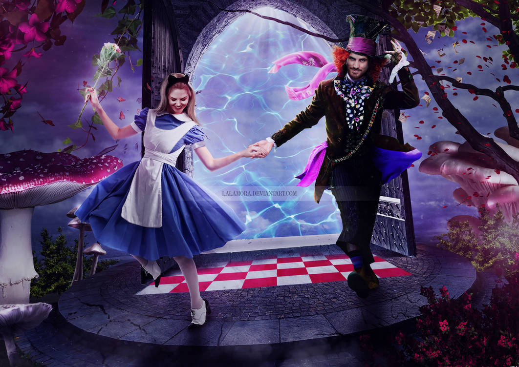 Emma Swan and Killian Jones in Wonderland by LaLaMora