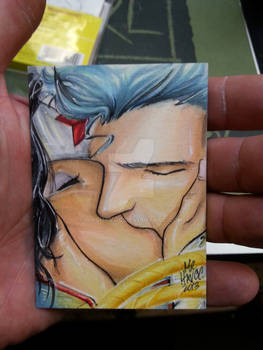 Superman and Wonder Woman sketch card