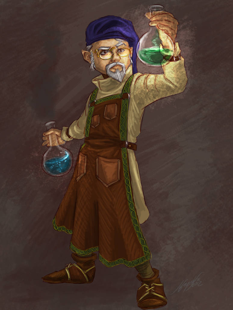 Gnome Alchemist by JordanGreywolf