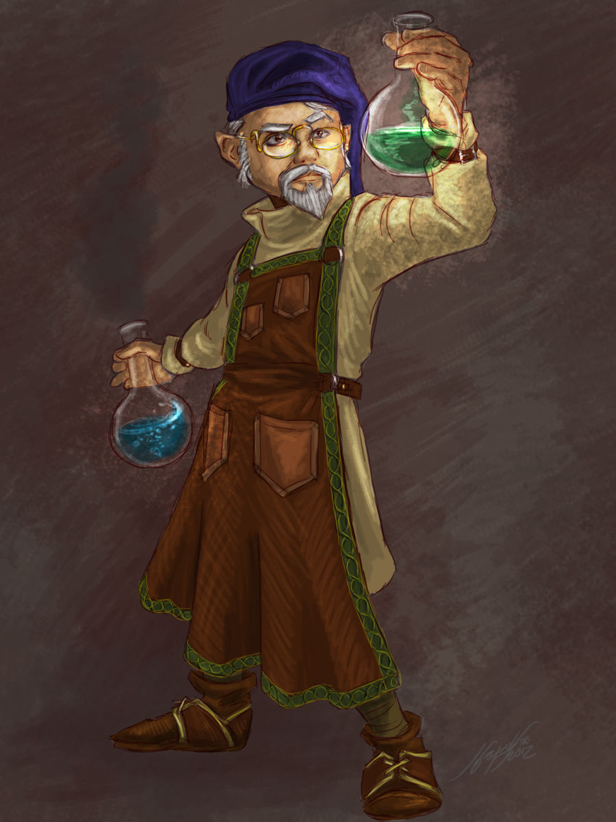 Gnome Alchemist by JordanGreywolf