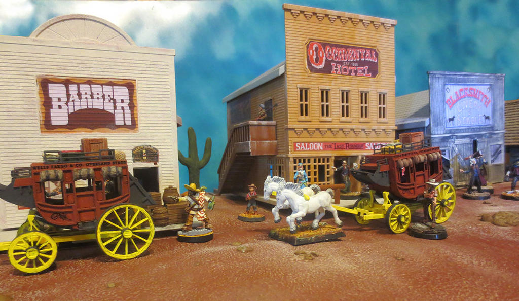 Stagecoaches at the Occidental Hotel by JordanGreywolf