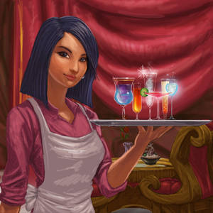 Waitress at a Magical Pink Cafe