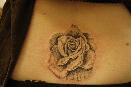 Dotwork Tattoo rose for Polly.