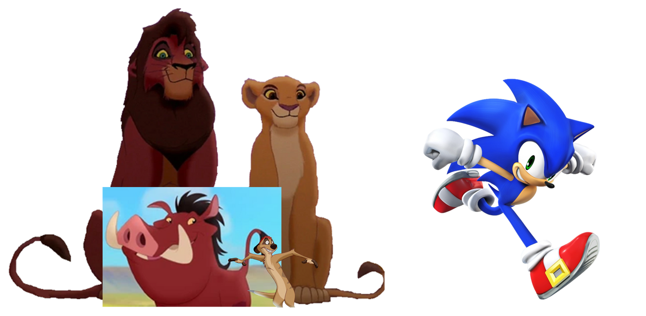 Kovu, Kiara, Timon and Pumbaa meets Sonic by NeonSimonYT on DeviantArt