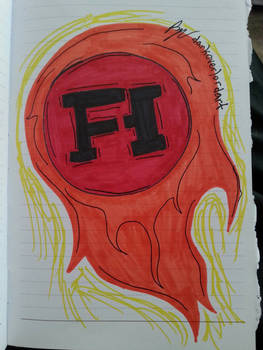 Inktober Day 5: Funhaus flaming logo