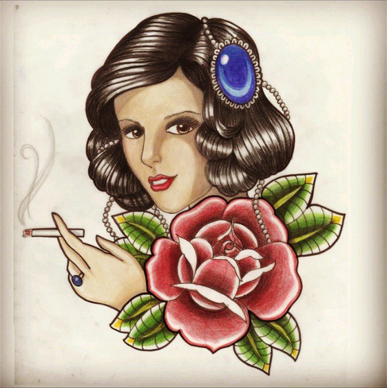 Traditional Woman Tattoo Sketch by faby-botan on DeviantArt Traditional Woman Tattoo Sketch by faby-botan on DeviantArt