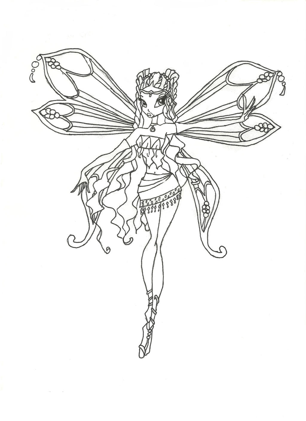 Winx Club Enchantix Layla coloring page