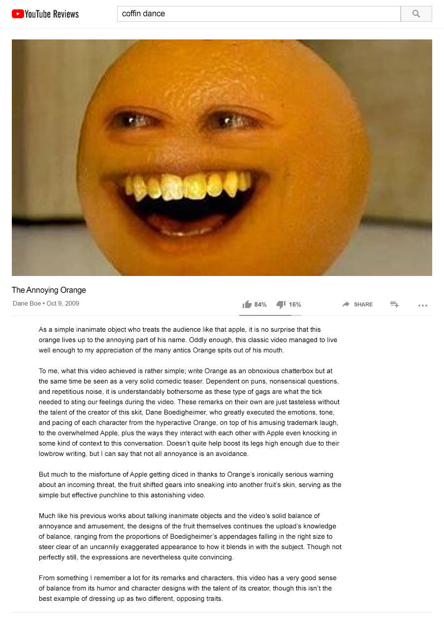 Youtube Reviews The Annoying Orange By Intrancity On Deviantart - annoying orange roblox name