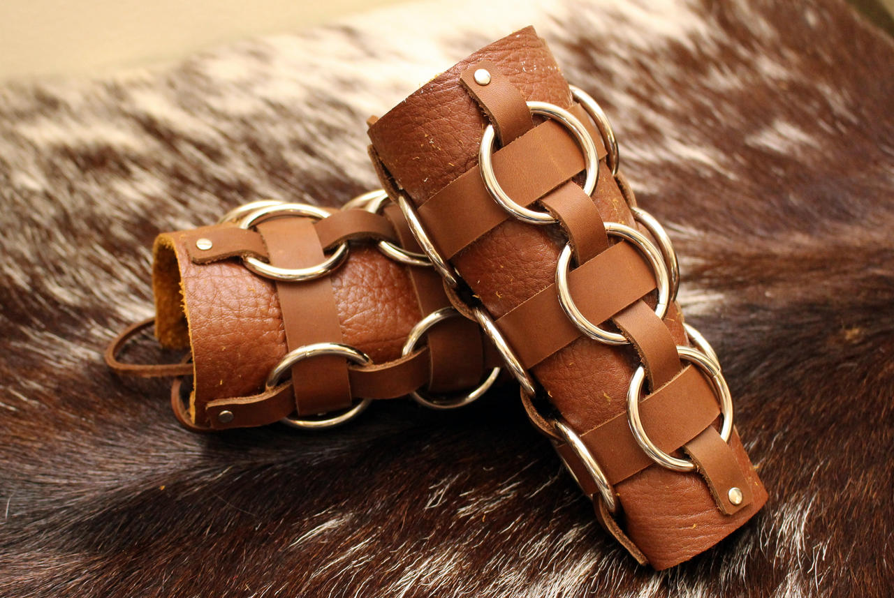 Leather Bracers with Metal Rings by Versalla on DeviantArt