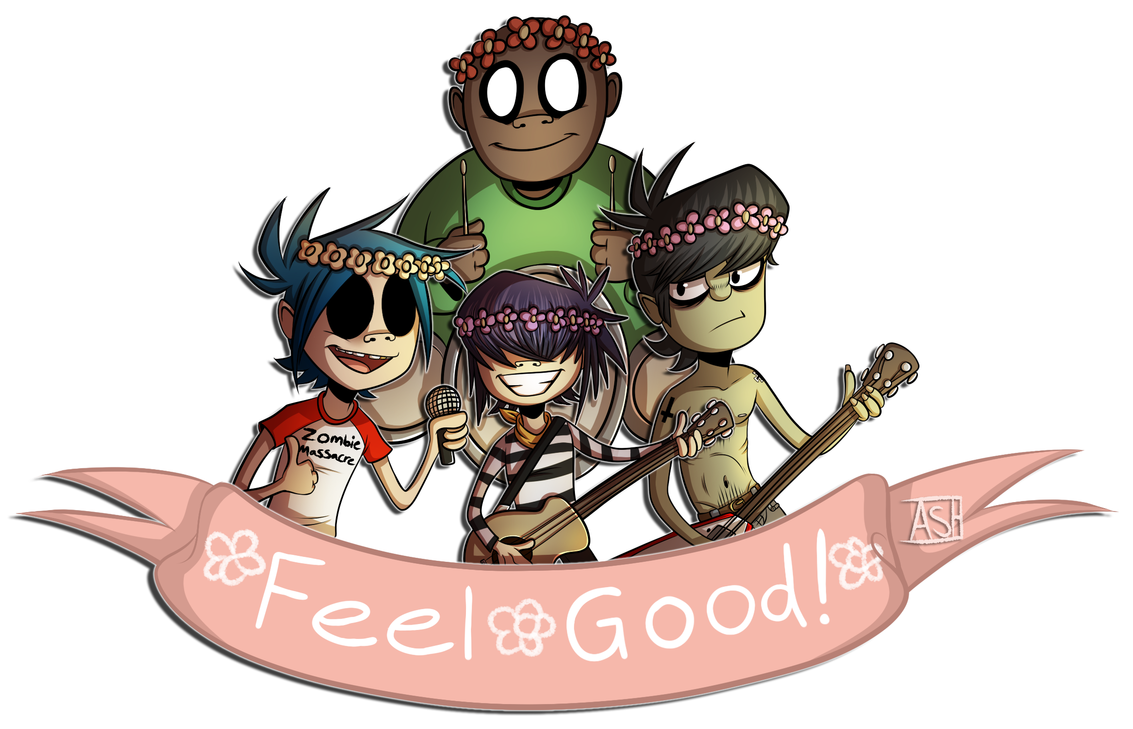 Feel Good! Gorillaz Group Sticker( + Speedpaint!)