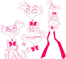 Angel Dust sketches - Hazbin Hotel