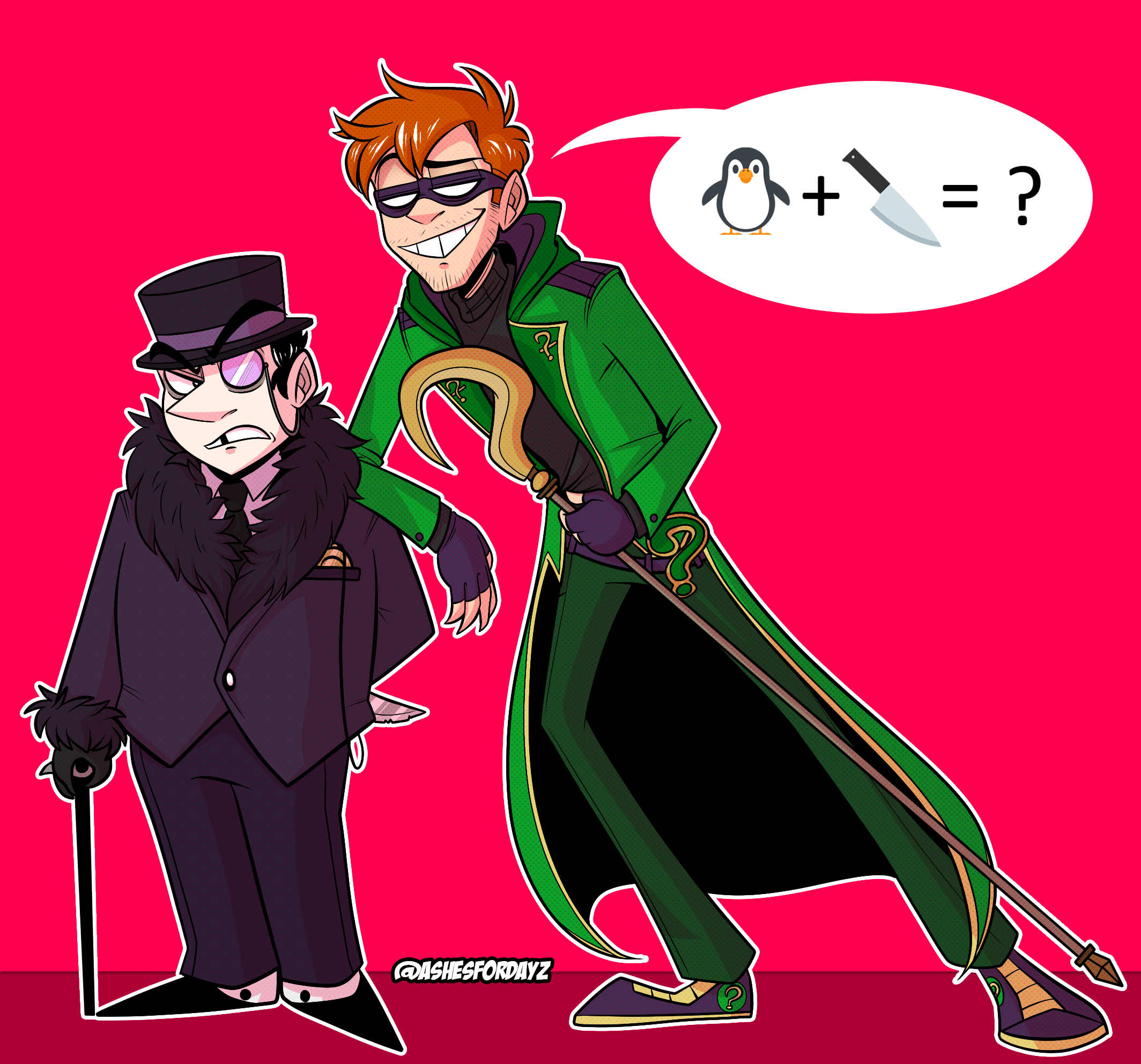 Riddle Me This Riddler And Penguin By Ashesfordayz On Deviantart Riddle Me This Riddler And Penguin By Ashesfordayz On Deviantart