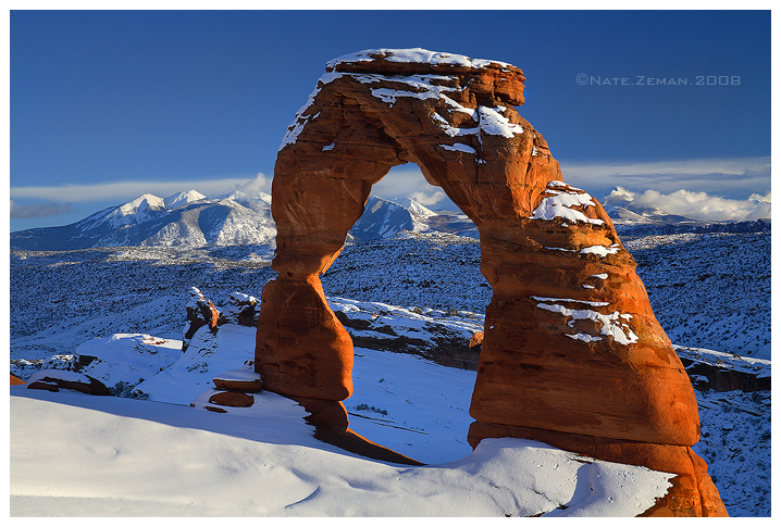 Winter Falls on Arches