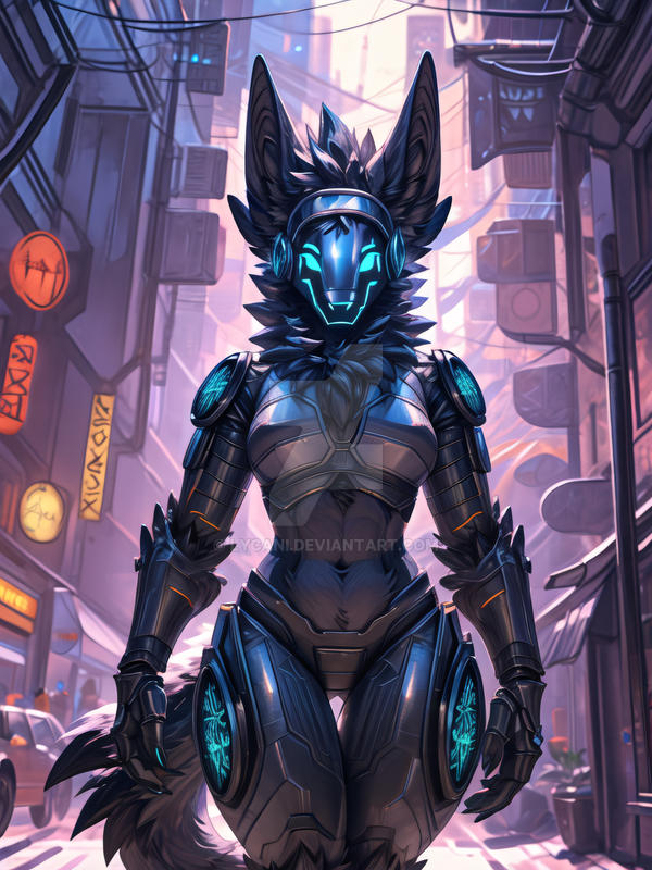 Female Protogen Blue Protogen girl portrait #19 by Lycani on DeviantArt