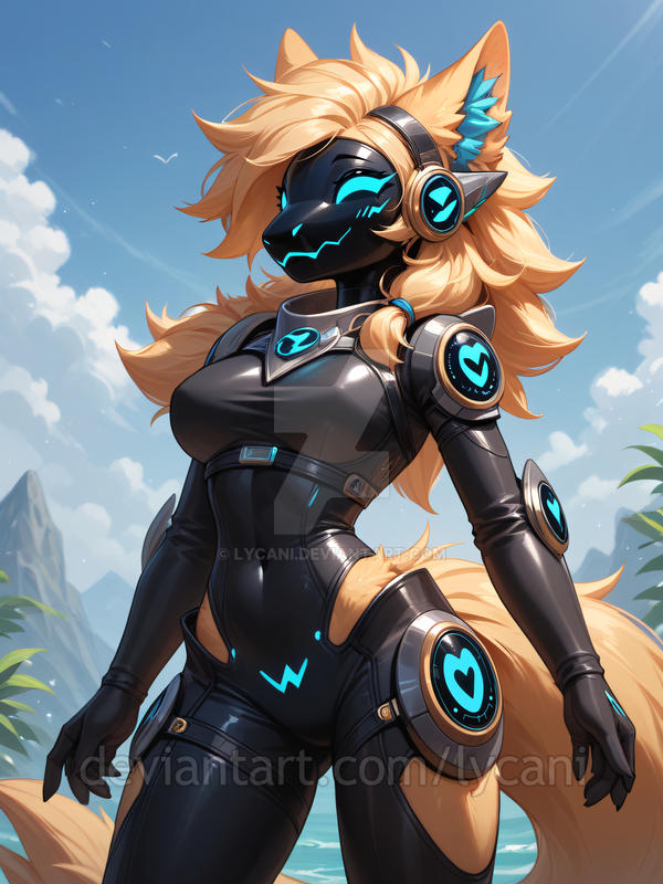 Female Protogen Blue Cute protogen girl portrait (966) by Lycani on DeviantArt