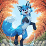 Cute Happy Blue Fox Girl (1815)