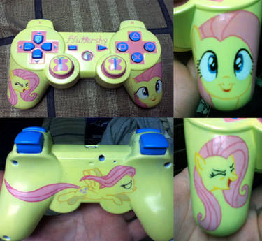 hand painted fluttershy controller