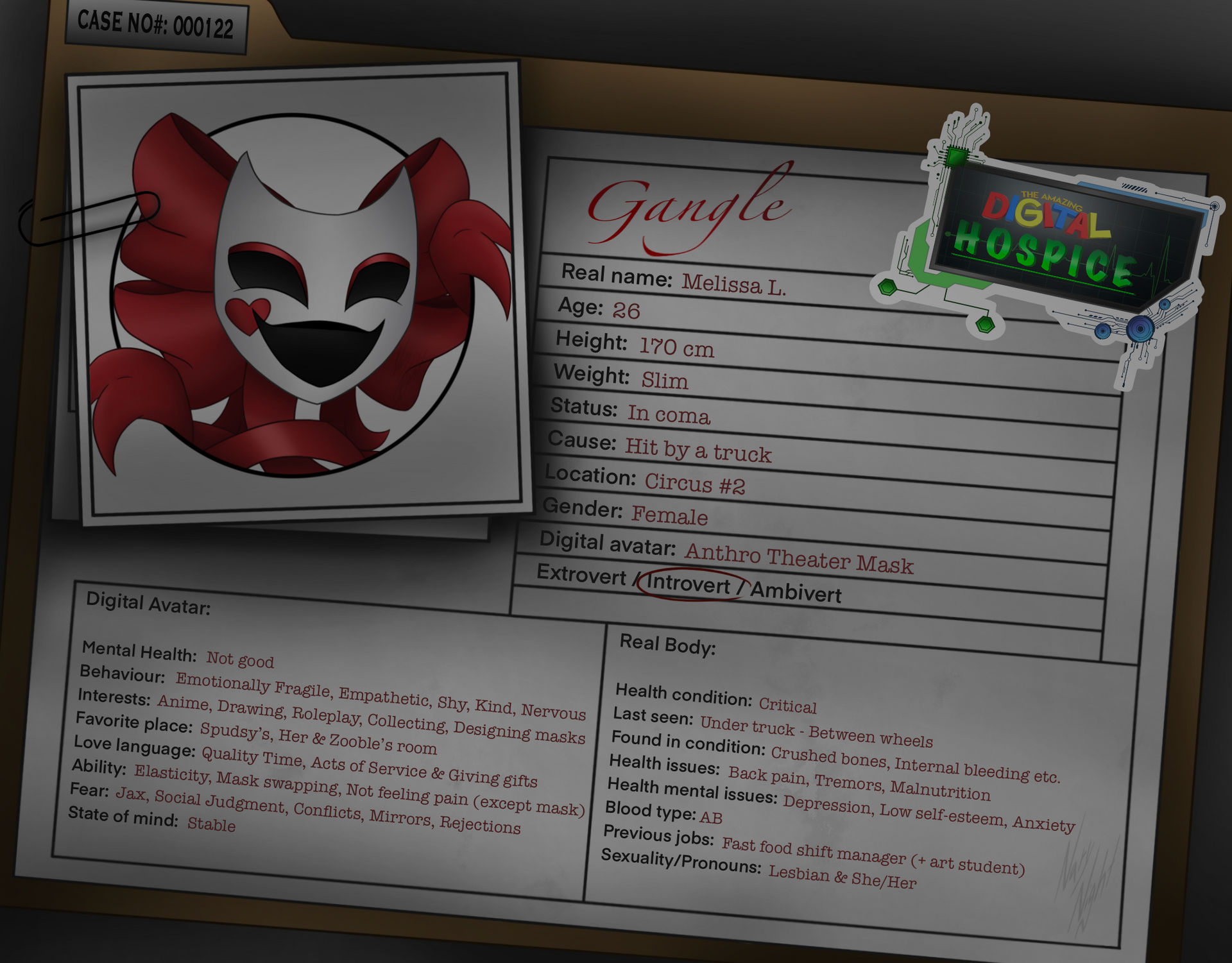 Gangle Craft Gangle Info Card - TADC AU by OxygenCz666 on DeviantArt