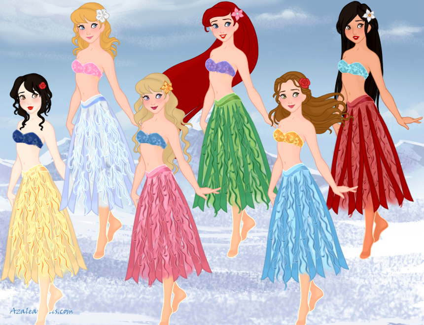 Disney Hula Girls by M-Mannering on DeviantArt