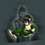 Sokka Carrying Toph by Porcubird