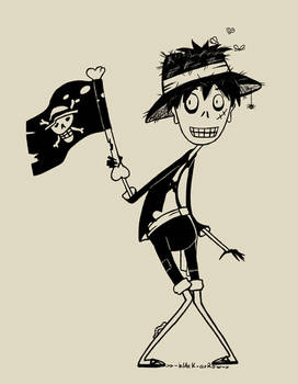 Monkey D. Luffy in Tim Burton's style