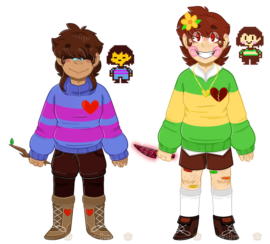 Undertale: Chara and Frisk Redesigns by Monkey-Overalls on DeviantArt