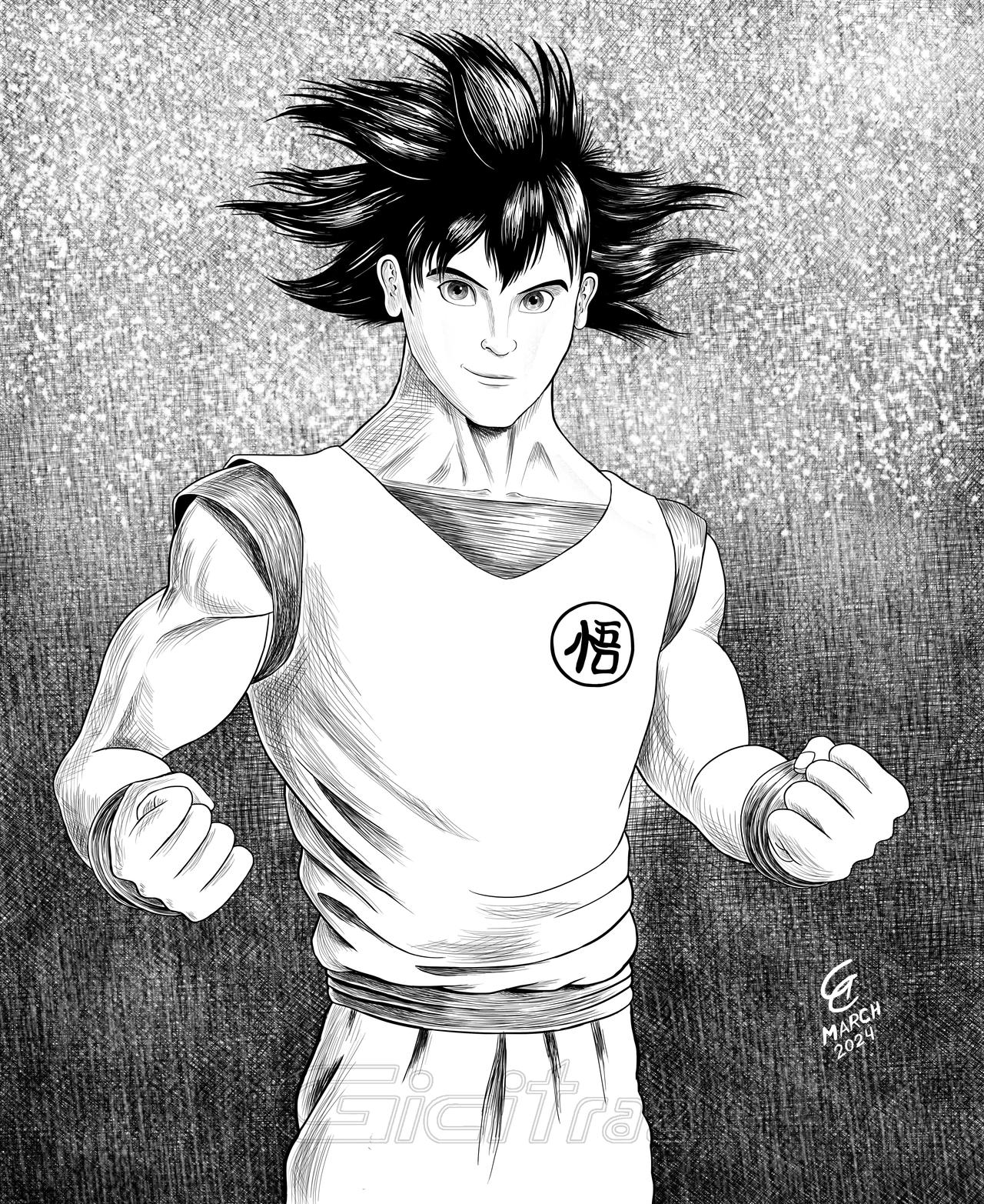 Inhing Goku ink by gicitraz on DeviantArt