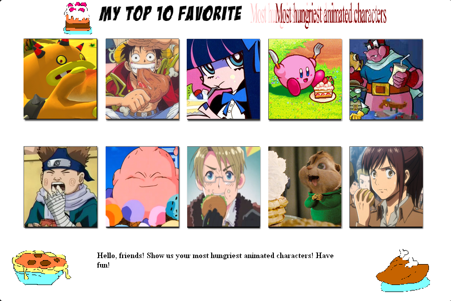 My Top 10 Favorite Hungriest Characters