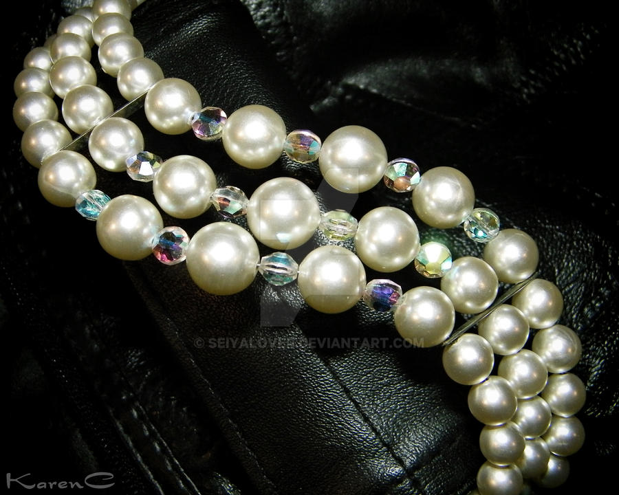 Vintage Pearls and Leather