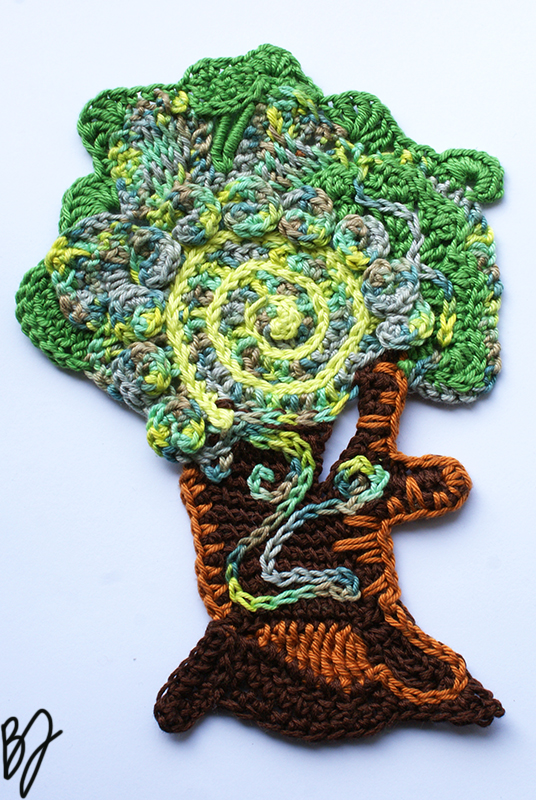 Freeform crochet tree