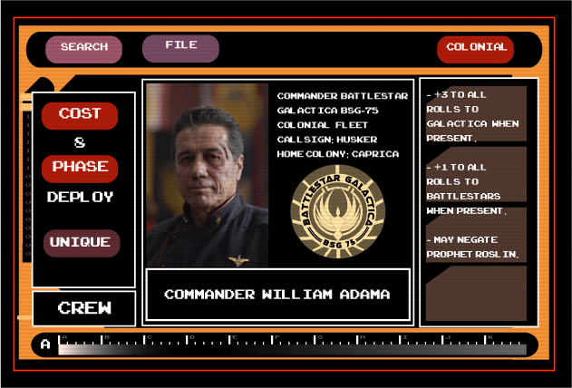 Colonial Commander Adama Card