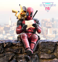 Detective Pikachu and Deadpool by itsharman