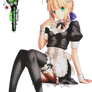 Fate Saber Hyper Cute Maid PNG