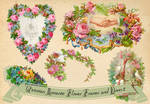 Victorian Frames - Wreaths with doves and flowers2 by rosepeonie