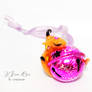 Dragon Bell Ornament - purple orange black