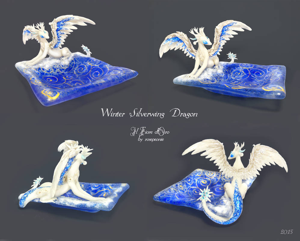 Winter Silverwing Dragon by rosepeonie