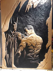 Scarred Batman Leather Picture