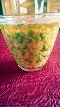 Verrine de lentilles corail au saumon