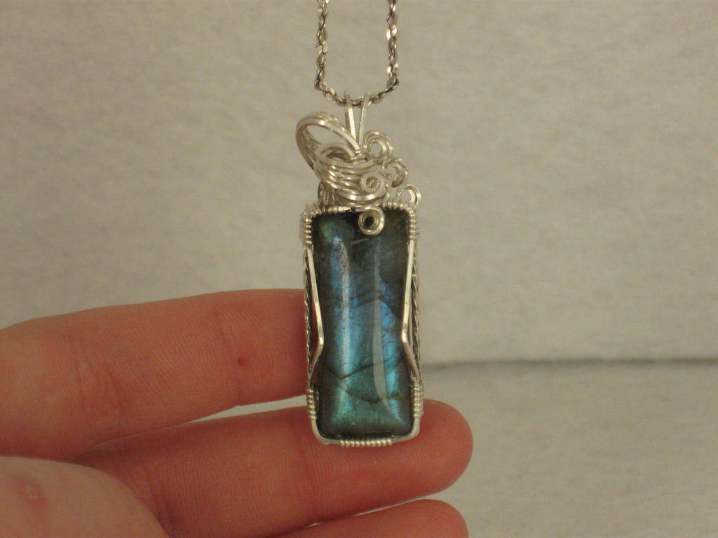 labradorite rectangle pendant