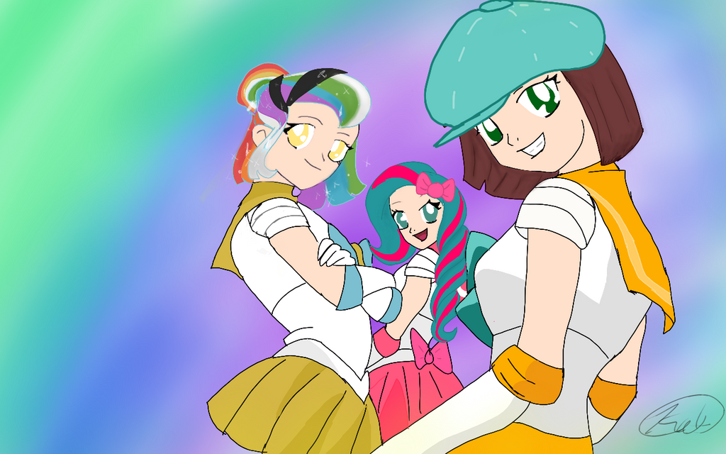 Sailor DF, Prism Palette, and Pinkie Rose