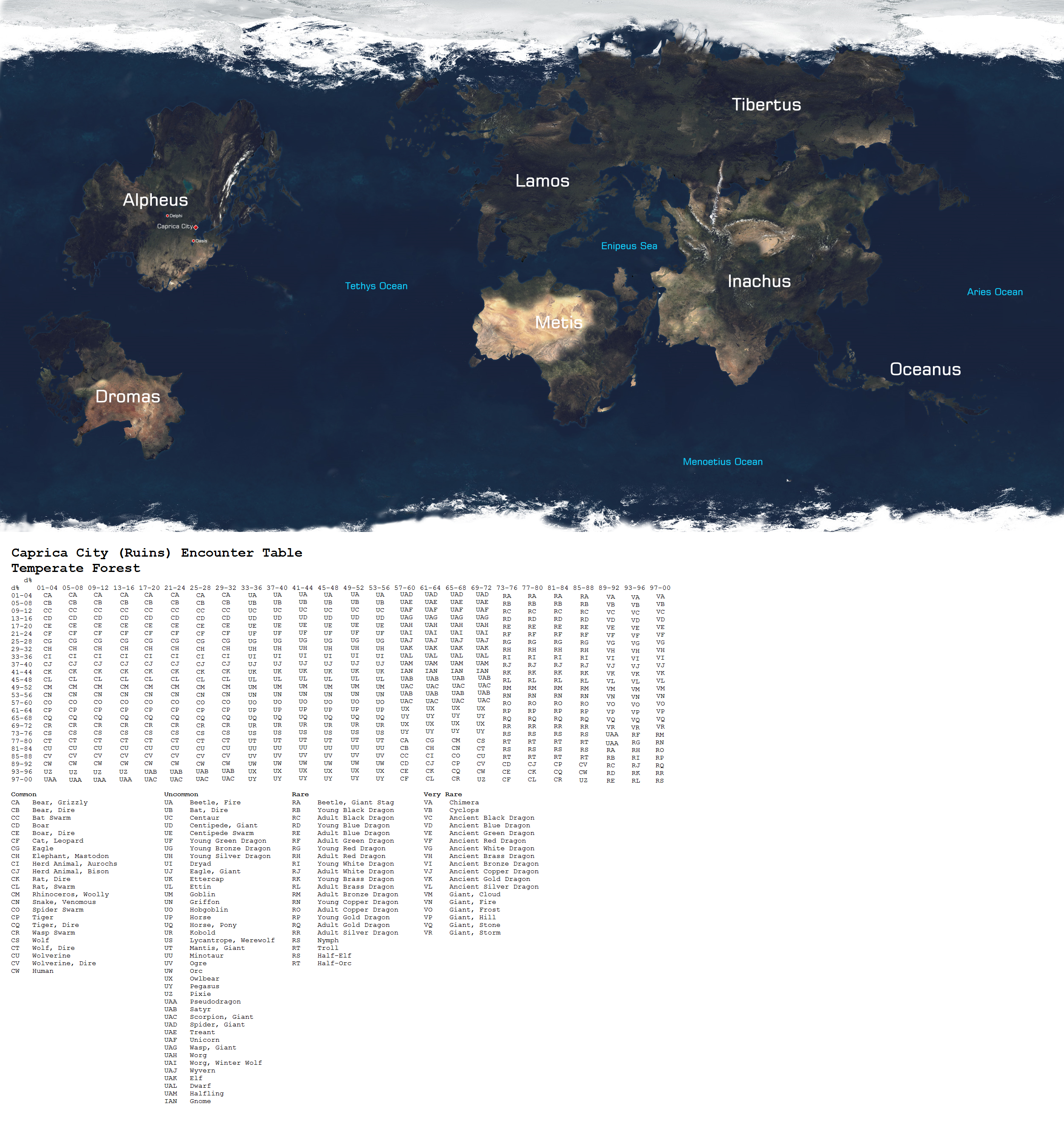 Caprica Map and Encounters