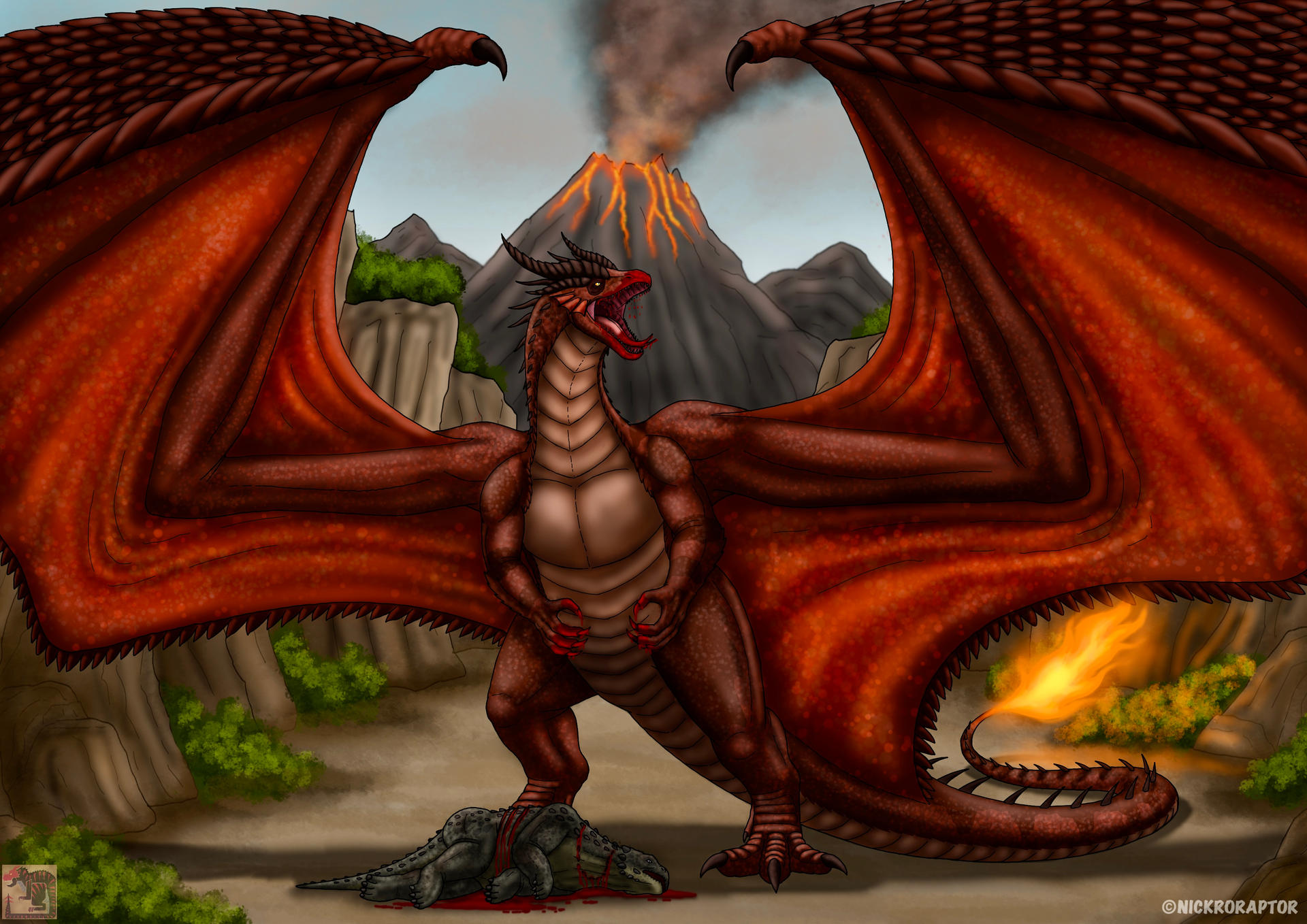 Drazardon successful hunt by Nickroraptor