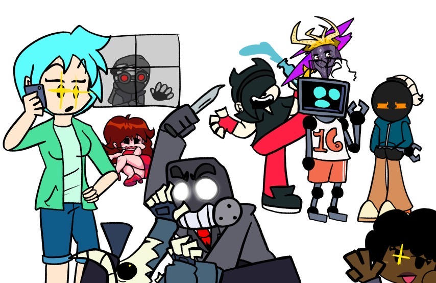 A Draw-The-Squad Of some fnf mods + hank by youraveragefandomer on  DeviantArt