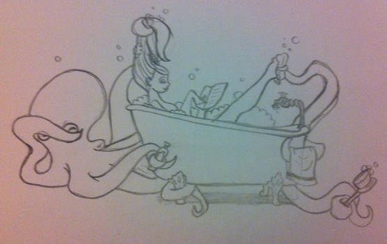 Victoria and Otto at bath time Sketch!