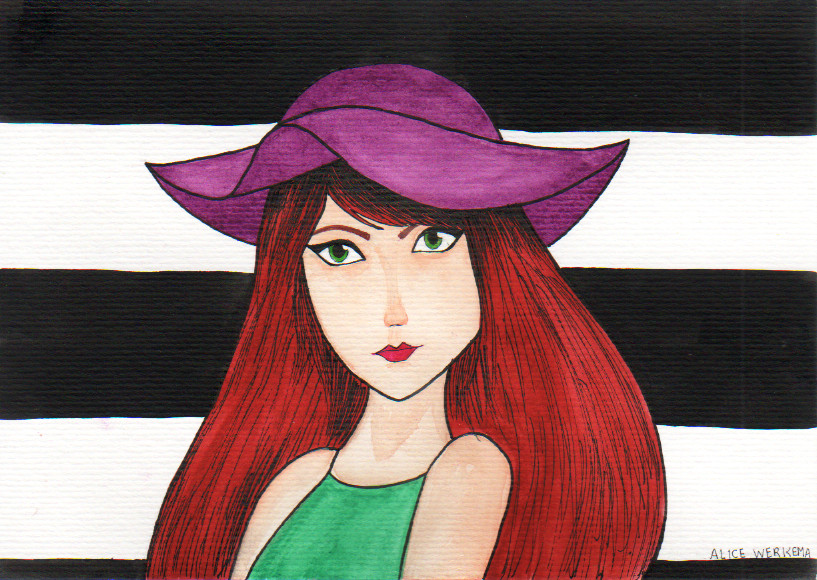 Girl with Purple Hat