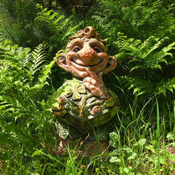 Robert Bogusko - big garden troll boy sculpture