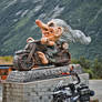 Robert Bogusko giant female biker troll sculpture