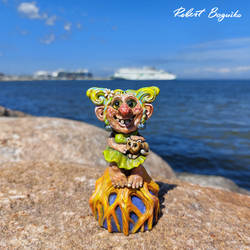 Troll lady sculpture female troll figure goblin