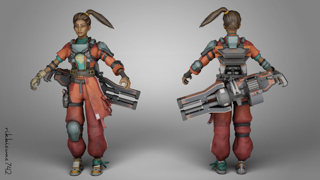 Rampart Apex Legends 3d Model Fbx By Rikbiswas742 On Deviantart